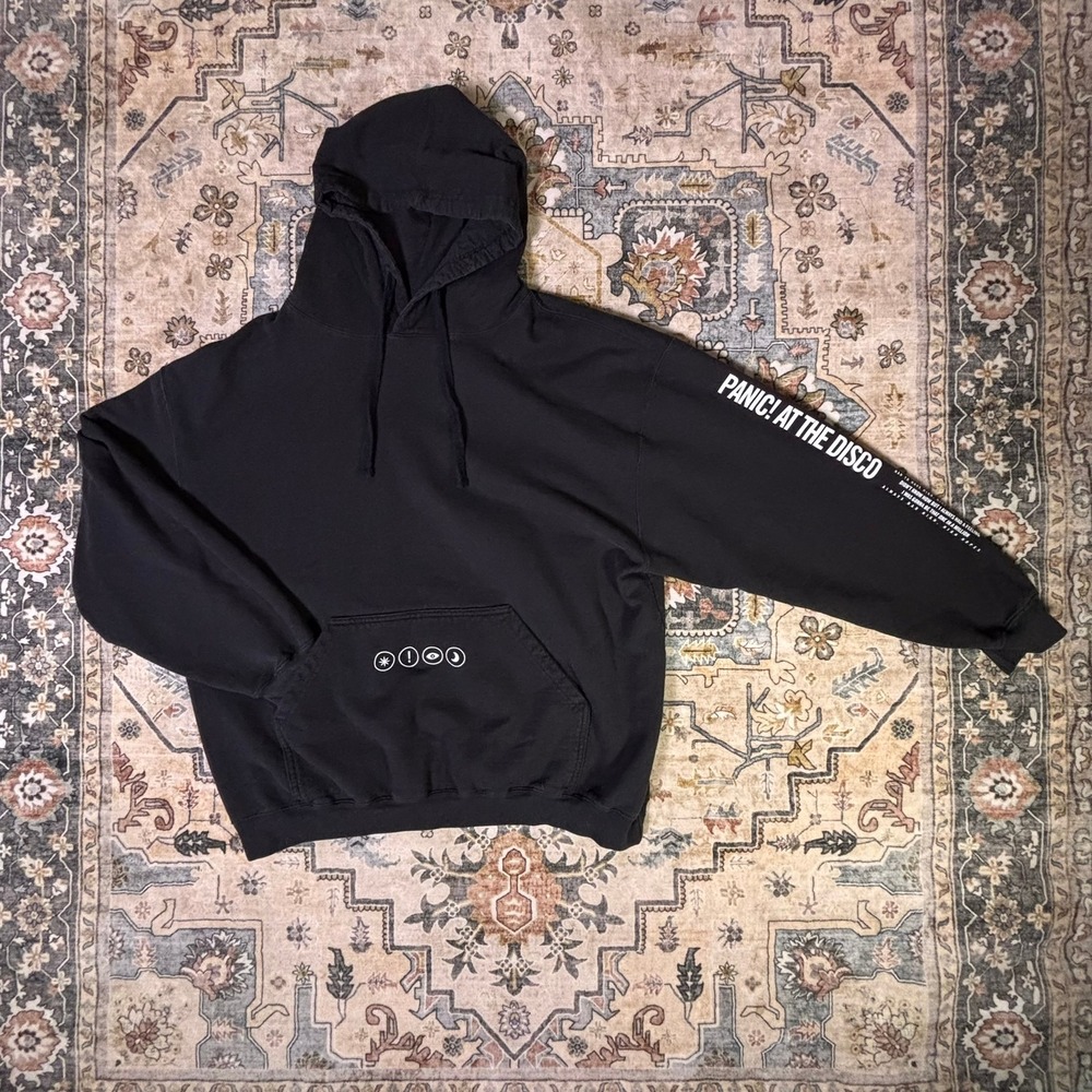 Panic at the Disco Band Hoodie Black Sz XXL Tultex Sleeve Sweatshirt Tour Merch